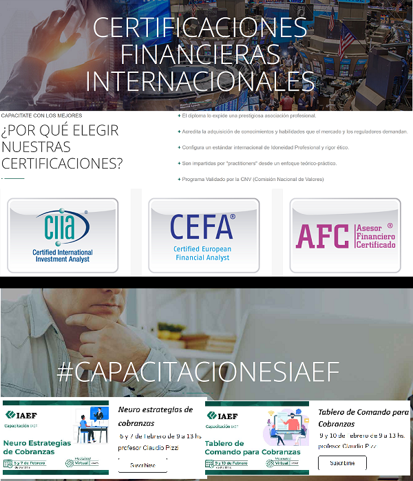 BENEFICIOS CADAB - Certificaciones Financieras Internacionales /Capacitación
